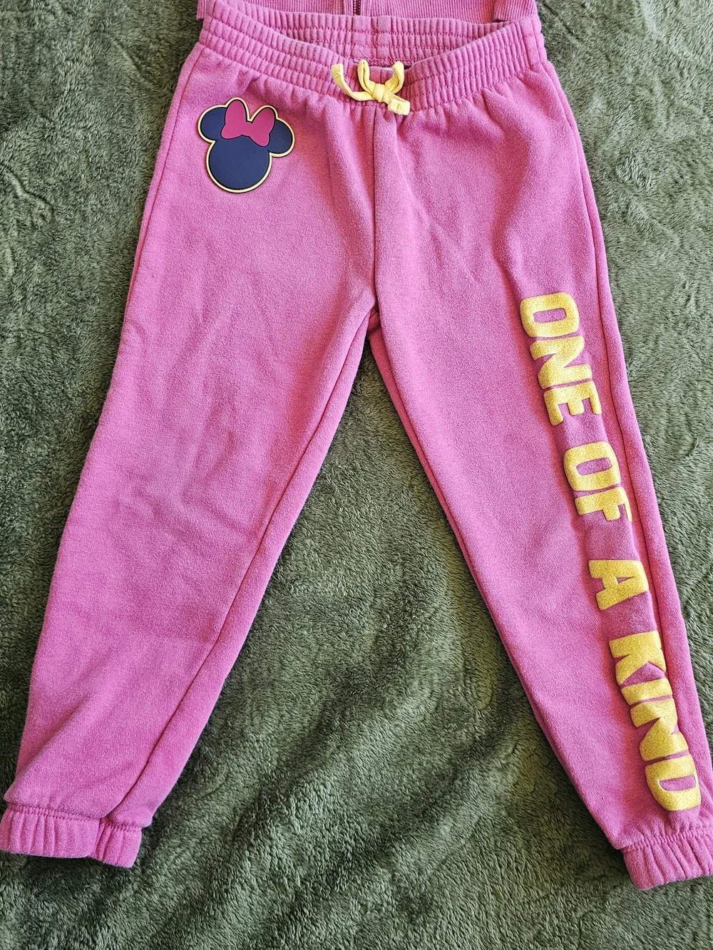 Pink Minnie Mouse Hoodie & Joggers Set with Yellow Accents Disney Girls Fall